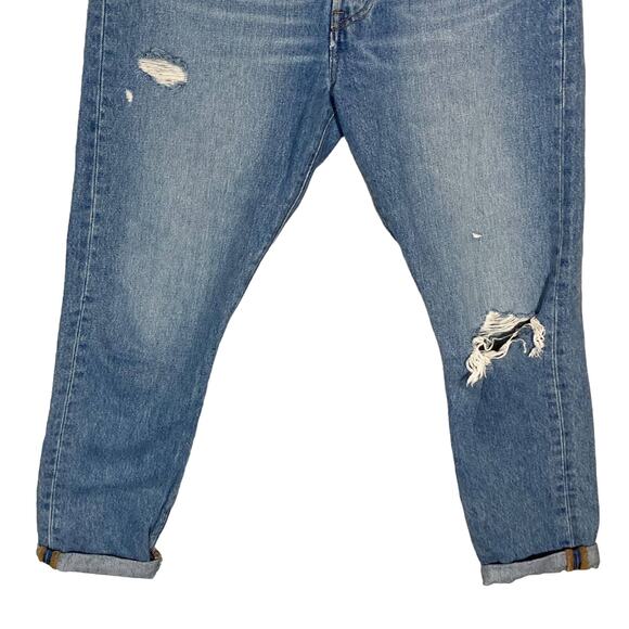 Levi's Women's 501 Skinny Jeans in Can't Touch This Medium Wash Ripped W28 L28 - Picture 6 of 16